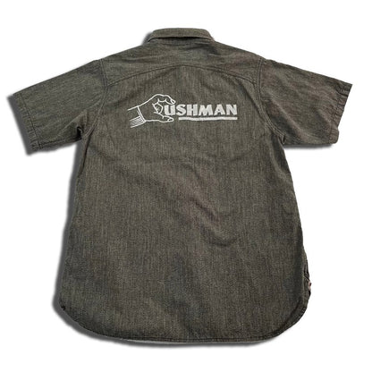 クッシュマン 25431 MIX CHAMBRAY WORK SHIRT ダークグレー メンズ 半袖 シャンブレー ワークシャツ