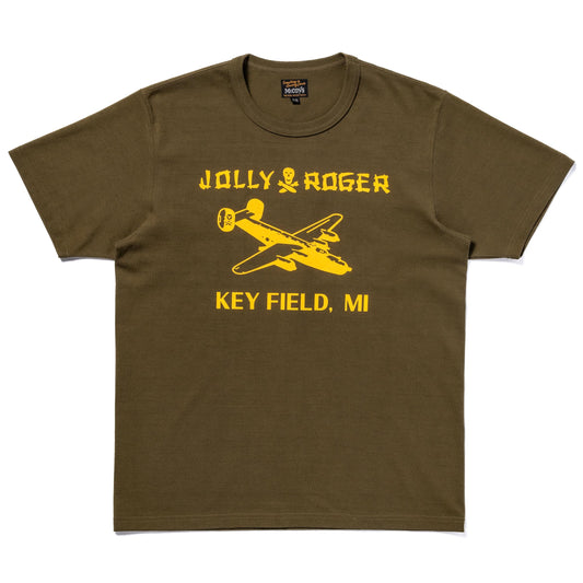 MILITARY TEE / JOLLY ROGER, KEY FIELD:OLIVE