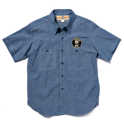 U.S. NAVY CHAMBRAY SHIRT S/S / USS KIDD:ワンウォッシュ