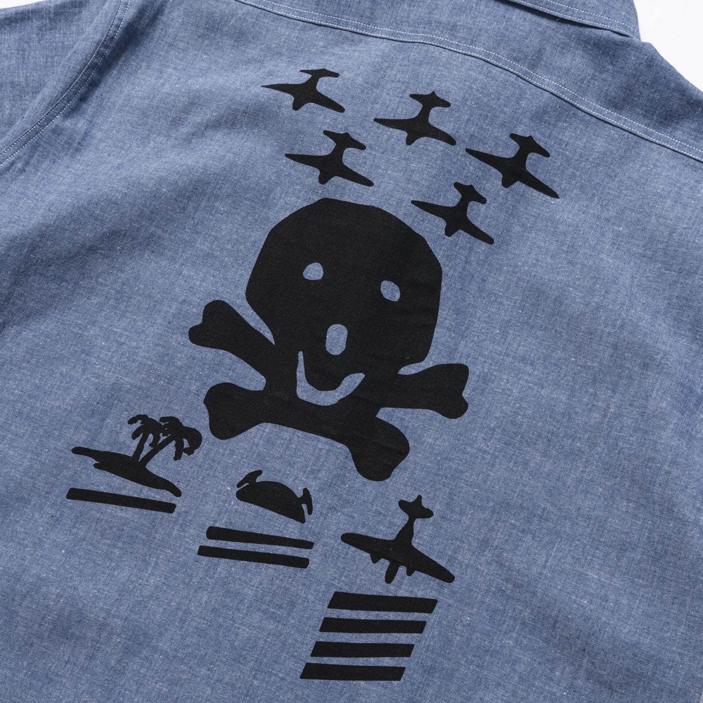 U.S. NAVY CHAMBRAY SHIRT S/S / USS KIDD:ワンウォッシュ