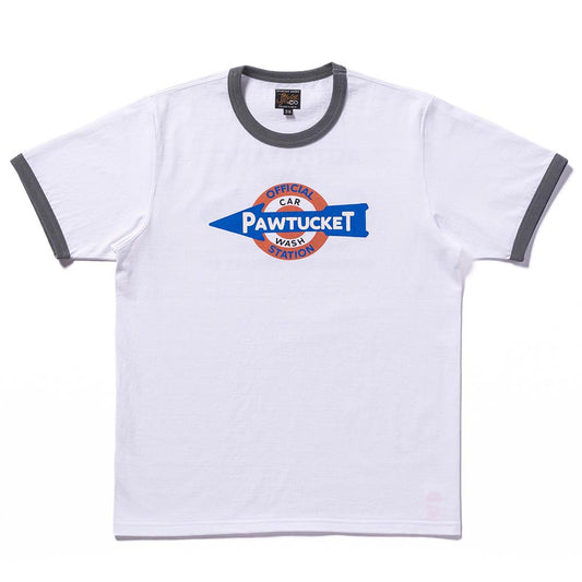 ジョーマッコイ MC24023 JOE MCCOY TEE / PAWTUCKET CAR WASH WHITE/D.TEAL / 312 メンズ プリント Tシャツ バックプリント リンガーT