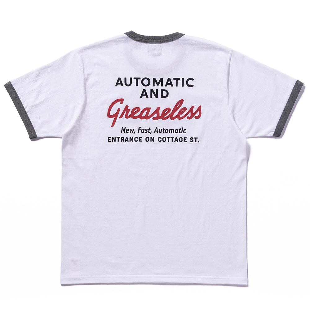 ジョーマッコイ MC24023 JOE MCCOY TEE / PAWTUCKET CAR WASH WHITE/D.TEAL / 312 メンズ プリント Tシャツ バックプリント リンガーT