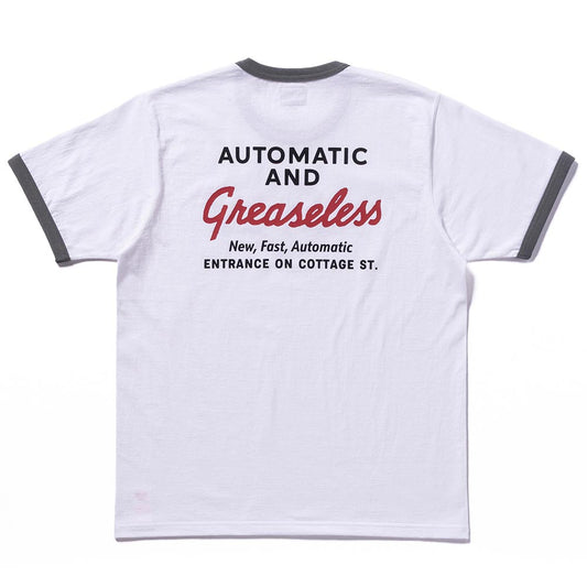ジョーマッコイ MC24023 JOE MCCOY TEE / PAWTUCKET CAR WASH WHITE/D.TEAL / 312 メンズ プリント Tシャツ バックプリント リンガーT