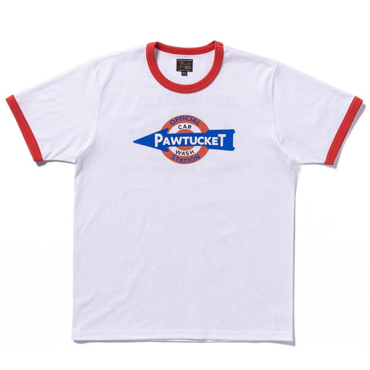 ジョーマッコイ MC24023 JOE MCCOY TEE / PAWTUCKET CAR WASH WHITE/SCARELT / 309 メンズ プリント Tシャツ バックプリント リンガーT