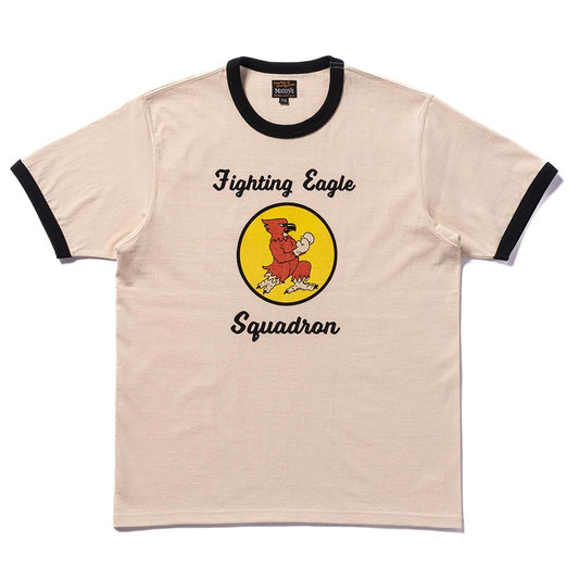 ザ リアルマッコイズ MC24006 MILITARY TEE / FIGHTING EAGLE ECRU/BLACK / 301 メンズ ミリタリー プリント Tシャツ バックプリント リンガーT