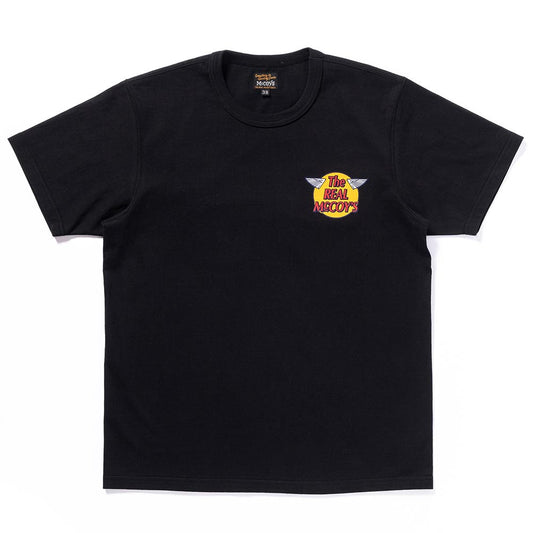 ザ リアルマッコイズ MC24004 THE REAL McCOY'S LOGO TEE S/S ブラック / 030 メンズ ロゴ プリント Tシャツ