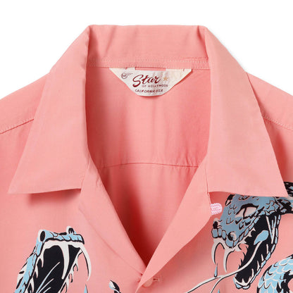 Lot No. SH39486 / HIGH DENSITY RAYON OPEN SHIRT “RATTLE SNAKE” :162) PINK