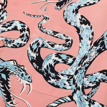 Lot No. SH39486 / HIGH DENSITY RAYON OPEN SHIRT “RATTLE SNAKE” :162) PINK