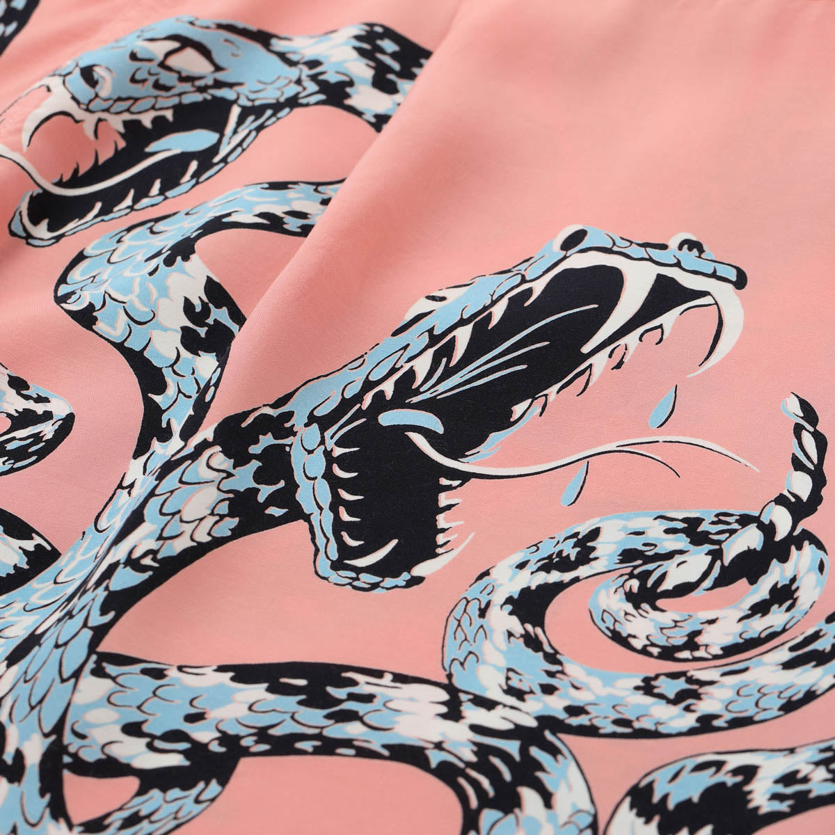 Lot No. SH39486 / HIGH DENSITY RAYON OPEN SHIRT “RATTLE SNAKE” :162) PINK