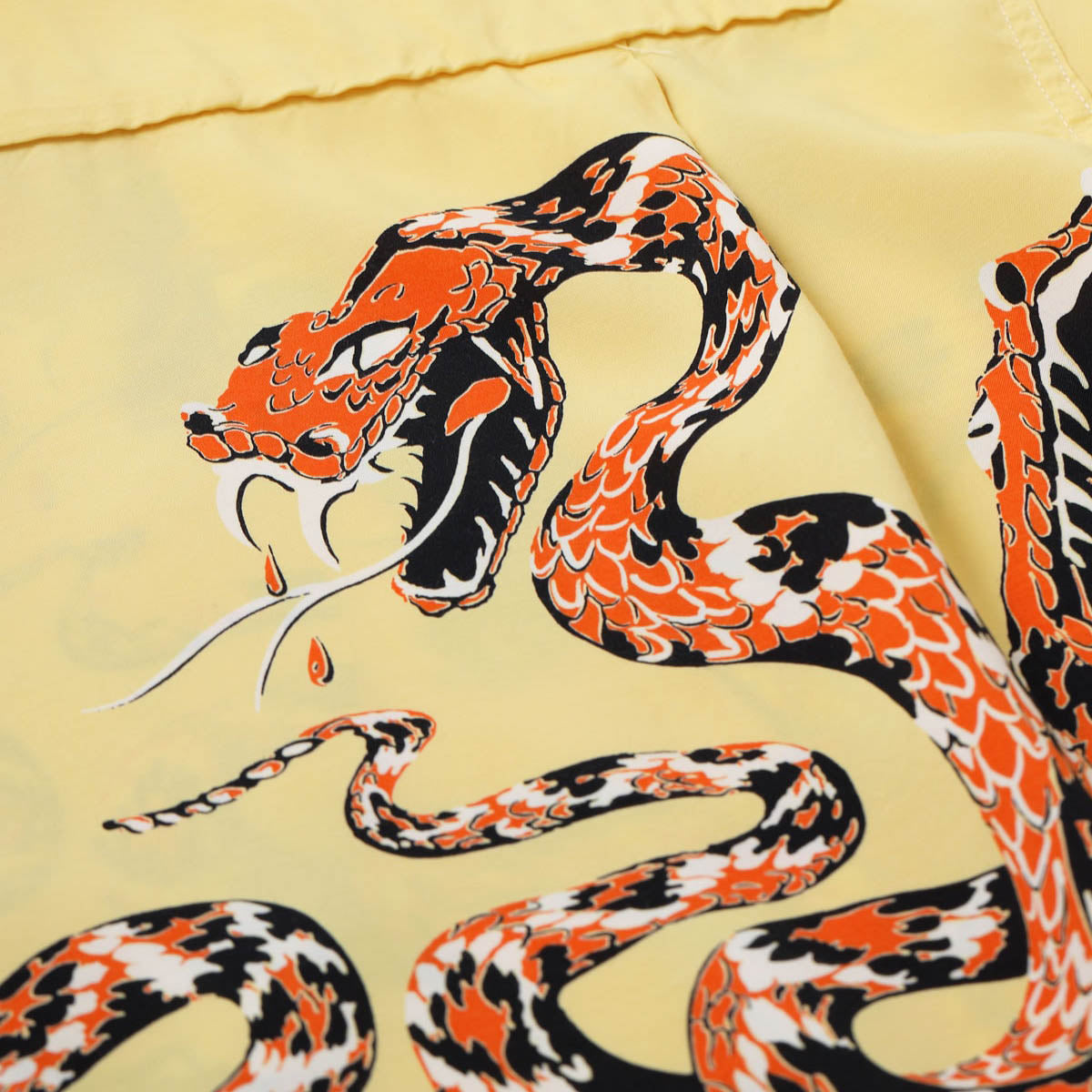 STAR OF HOLLYWOOD(スターオブハリウッド) Lot No. SH39486 / HIGH DENSITY RAYON OPEN SHIRT “RATTLE SNAKE” :155) YELLOW