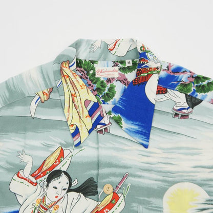 サンサーフ Lot No. SS39066 SUN SURF SPECIAL EDITION “USHIWAKAMARU FIGHTING BENKEI” グレー メンズ アロハシャツ