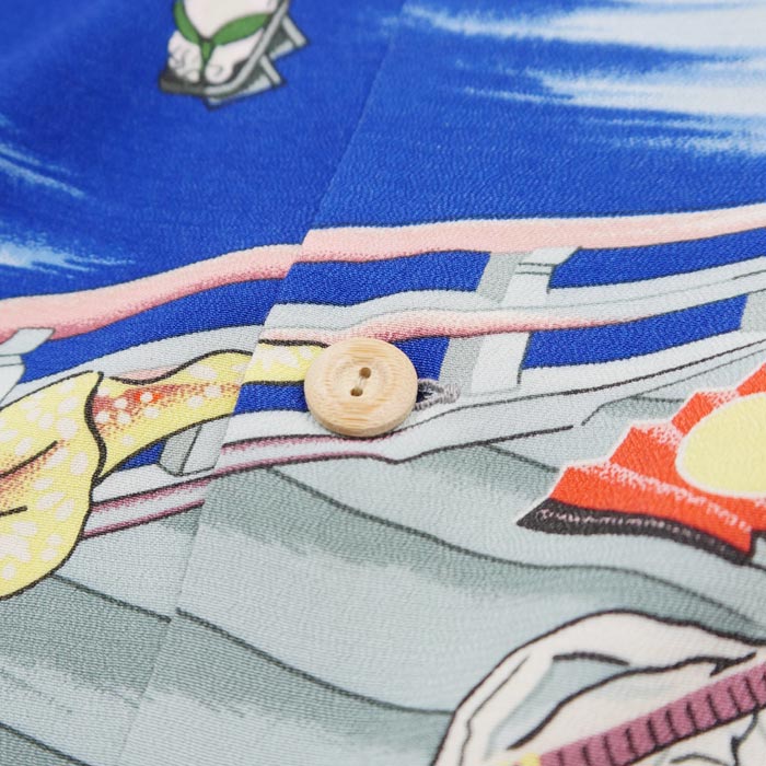 サンサーフ Lot No. SS39066 SUN SURF SPECIAL EDITION “USHIWAKAMARU FIGHTING BENKEI” グレー メンズ アロハシャツ