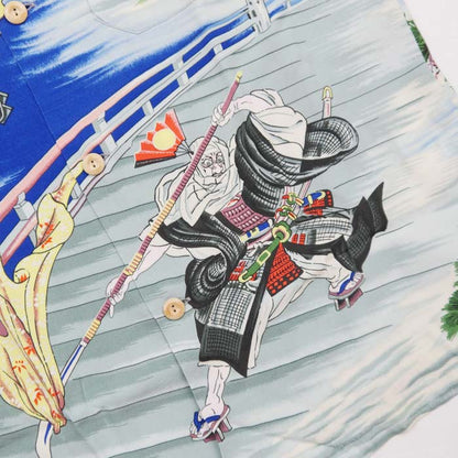 サンサーフ Lot No. SS39066 SUN SURF SPECIAL EDITION “USHIWAKAMARU FIGHTING BENKEI” グレー メンズ アロハシャツ