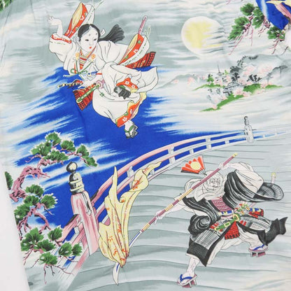 サンサーフ Lot No. SS39066 SUN SURF SPECIAL EDITION “USHIWAKAMARU FIGHTING BENKEI” グレー メンズ アロハシャツ