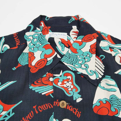 サンサーフ Lot No. SS39060 SUN SURF SPECIAL EDITION “THE LOST TOWN” ブラック メンズ アロハシャツ