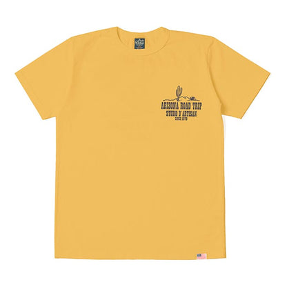 ステュディオ・ダ・ルチザン 8105A USAコットンプリントTシャツ イエロー アリゾナロードトリップ 半袖 バックプリント