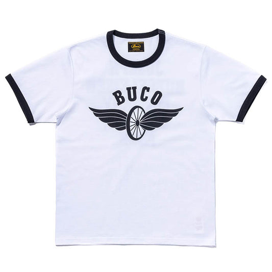 BUCO TEE / FLYING WHEEL:WHITE/BLACK