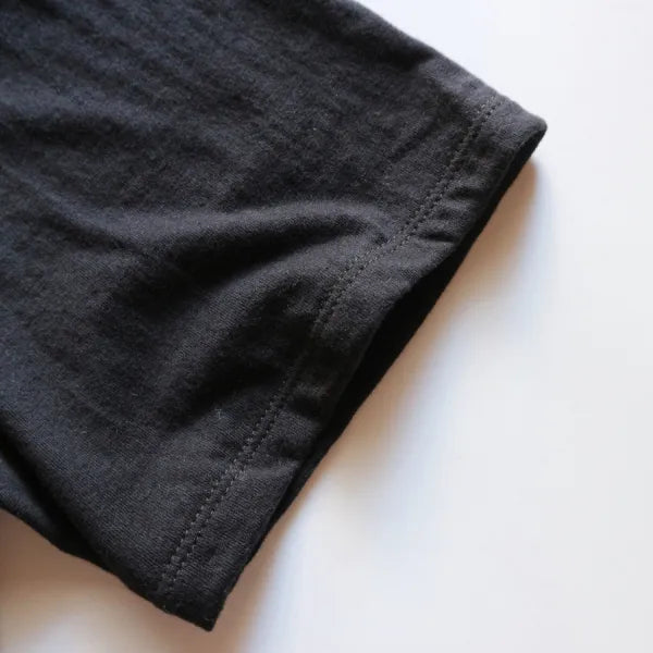 SUPIMA COTTON CLASSIC DOUBLE BINDER CREW:【 R.BLACK 】