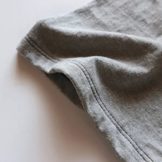 SUPIMA COTTON CLASSIC DOUBLE BINDER CREW:【 2TONE V.GREY 】