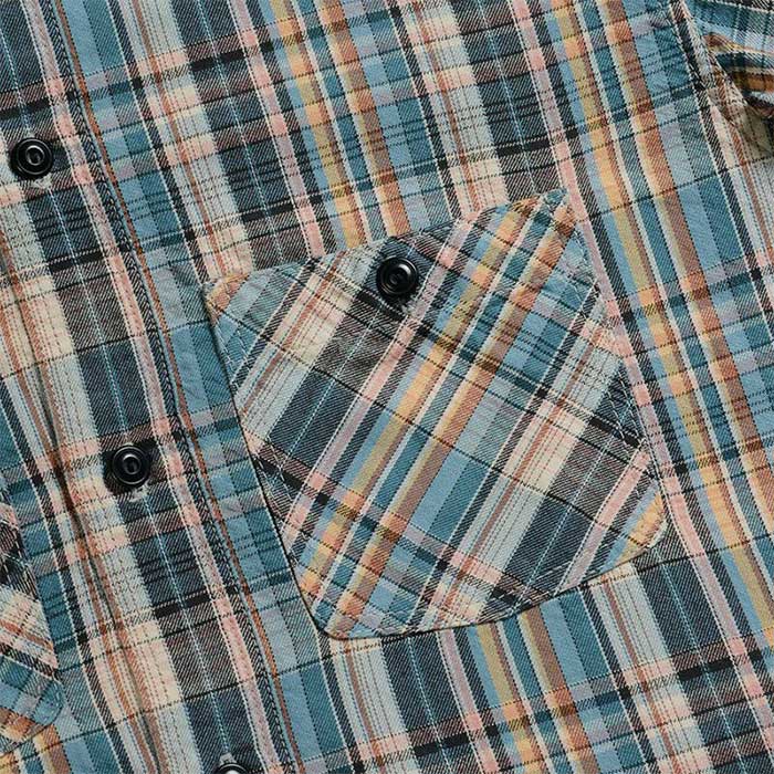 デラックスウエア LV-26 WRG CHECK WRG.BLU メンズ 長袖 チェックシャツ