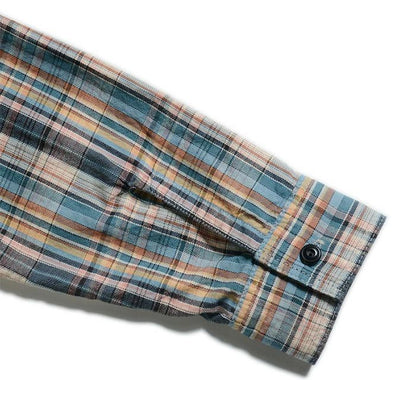 デラックスウエア LV-26 WRG CHECK WRG.BLU メンズ 長袖 チェックシャツ