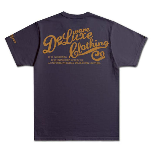 24SS デラックスウエア BRGX-01B デラックスウエアロゴデザイン JET.PURPLE メンズ 半袖 プリント Tシャツ カットソー バックプリント