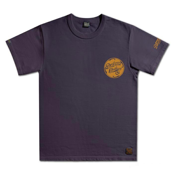 24SS デラックスウエア BRGX-01B デラックスウエアロゴデザイン JET.PURPLE メンズ 半袖 プリント Tシャツ カットソー バックプリント