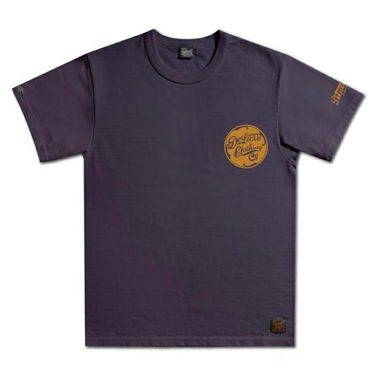24SS デラックスウエア BRGX-01B デラックスウエアロゴデザイン JET.PURPLE メンズ 半袖 プリント Tシャツ カットソー バックプリント