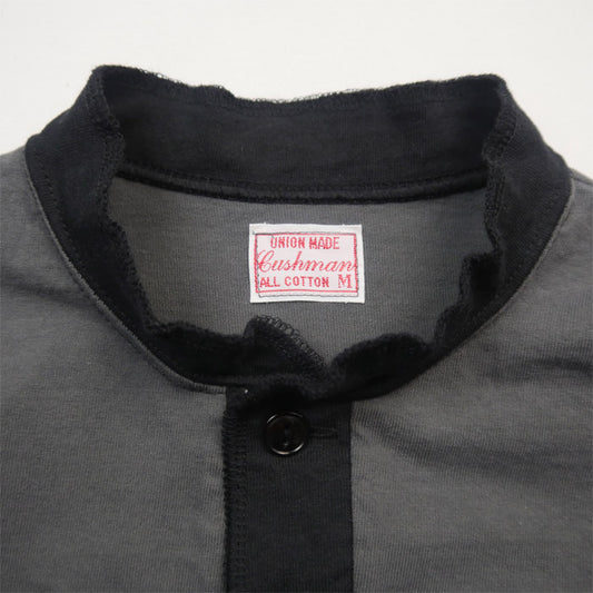 クッシュマン 26804 HENLEY NECK T-Shirt ΣΦΕ ツートンボディ ヘンリーネックTシャツ ブラック メンズ