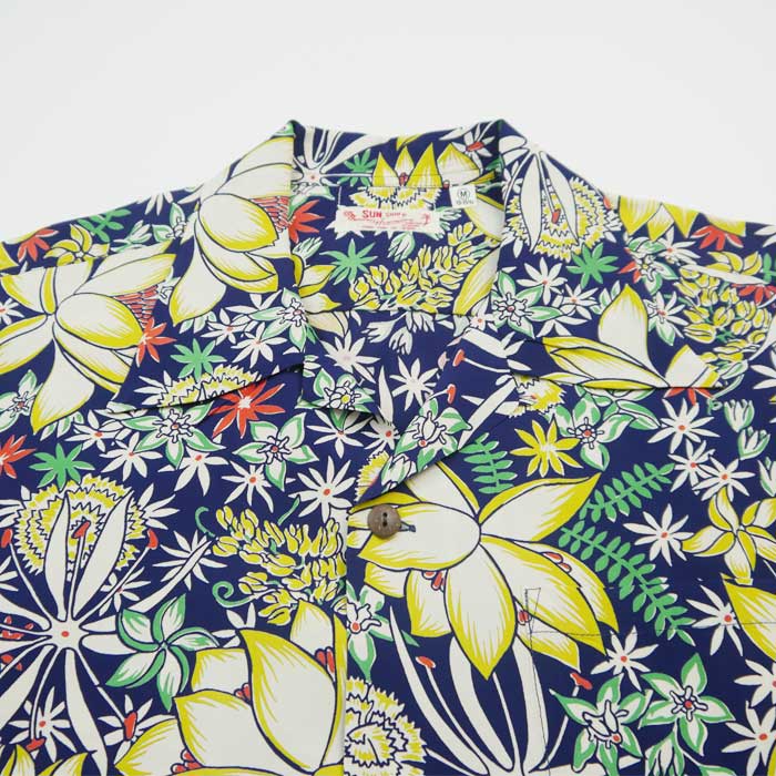 サンサーフ Lot No. SS39016 RAYON HAWAIIAN SHIRT “LEILANI” ネイビー メンズ レーヨン アロハシャツ