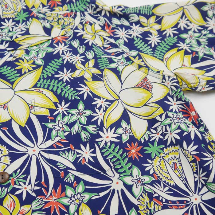 サンサーフ Lot No. SS39016 RAYON HAWAIIAN SHIRT “LEILANI” ネイビー メンズ レーヨン アロハシャツ
