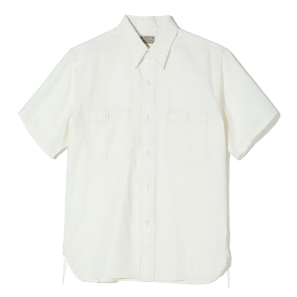 バズリクソンズ Lot No. BR35857 WHITE CHAMBRAY WORK SHIRTS (SHORT SLEEVE) メンズ ホワイト シャンブレー ワーク シャツ 半袖