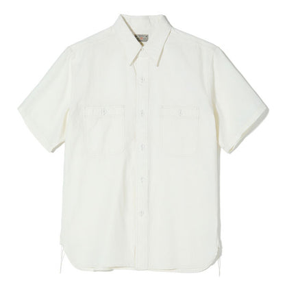 バズリクソンズ Lot No. BR35857 WHITE CHAMBRAY WORK SHIRTS (SHORT SLEEVE) メンズ ホワイト シャンブレー ワーク シャツ 半袖