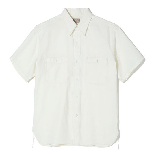 バズリクソンズ Lot No. BR35857 WHITE CHAMBRAY WORK SHIRTS (SHORT SLEEVE) メンズ ホワイト シャンブレー ワーク シャツ 半袖