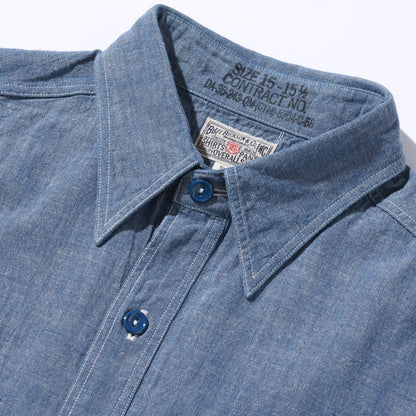 バズリクソンズ Lot No. BR35856 BLUE CHAMBRAY WORK SHIRTS (SHORT SLEEVE) メンズ ブルー シャンブレー ワーク シャツ 半袖