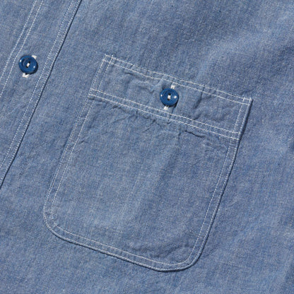 バズリクソンズ Lot No. BR35856 BLUE CHAMBRAY WORK SHIRTS (SHORT SLEEVE) メンズ ブルー シャンブレー ワーク シャツ 半袖