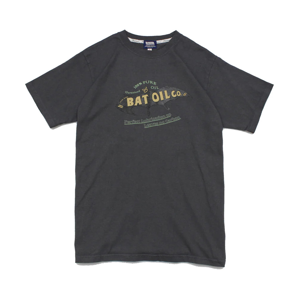 フェローズ 24S-PT20 24S-PT15 BAT OIL co. チャコール メンズ プリント Tシャツ 半袖