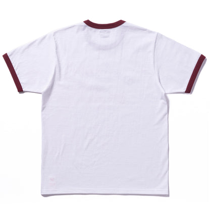 ジョーマッコイ MC24021 JOE MCCOY TEE / BIRDIES ホワイト×バーガンディ / 310 メンズ プリント Tシャツ リンガーT