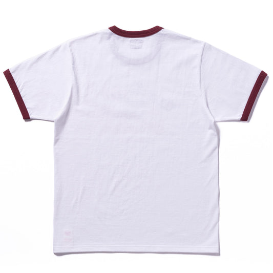 ジョーマッコイ MC24021 JOE MCCOY TEE / BIRDIES ホワイト×バーガンディ / 310 メンズ プリント Tシャツ リンガーT