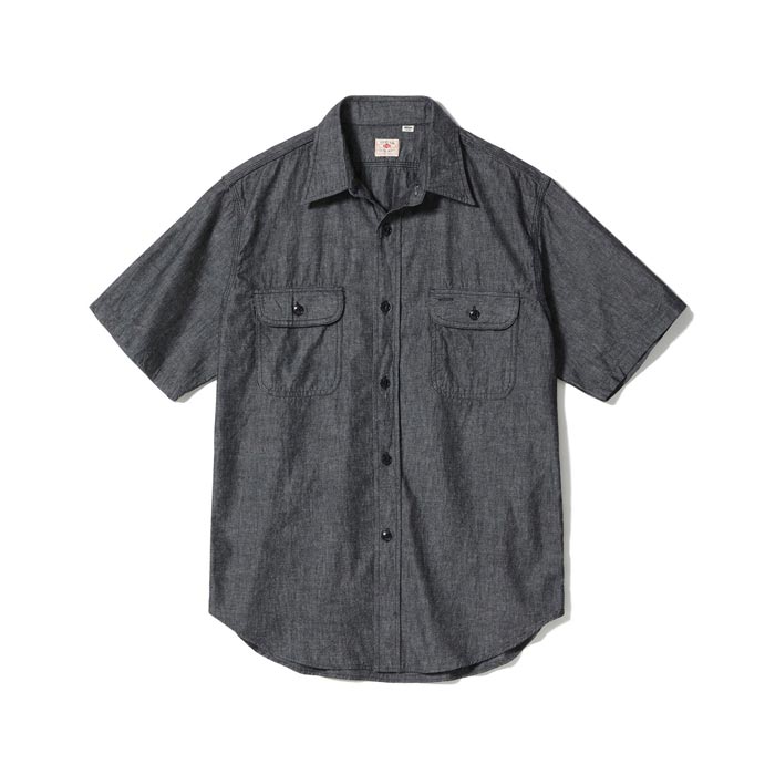 シュガーケーン Lot No. SC39307 BLACK CHAMBRAY WORK SHIRT (SHORT SLEEVE) メンズ 半袖 ブラック シャンブレー ワーク シャツ