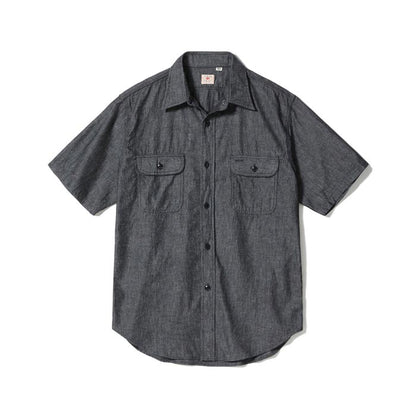 シュガーケーン Lot No. SC39307 BLACK CHAMBRAY WORK SHIRT (SHORT SLEEVE) メンズ 半袖 ブラック シャンブレー ワーク シャツ