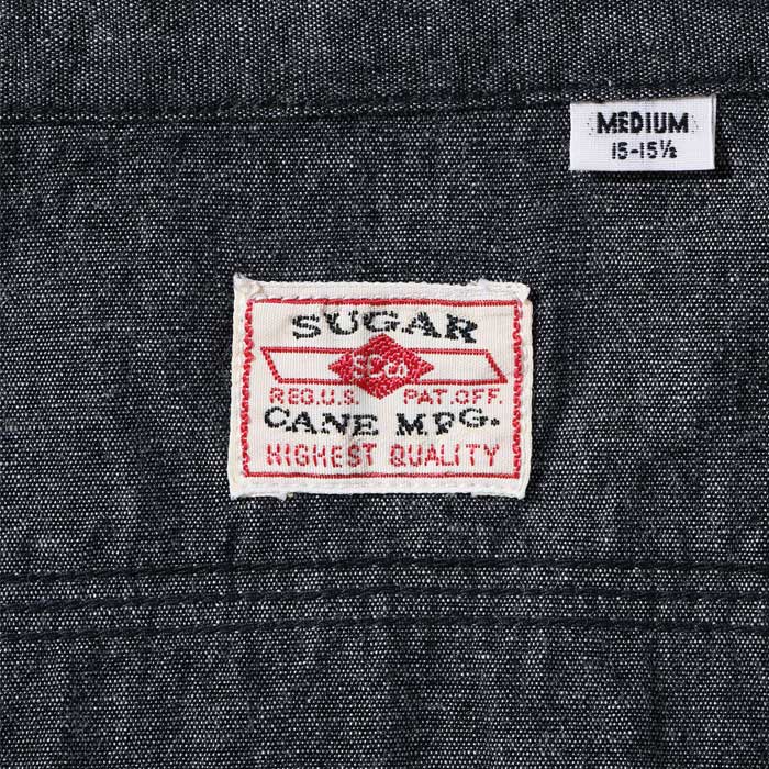 シュガーケーン Lot No. SC39307 BLACK CHAMBRAY WORK SHIRT (SHORT SLEEVE) メンズ 半袖 ブラック シャンブレー ワーク シャツ