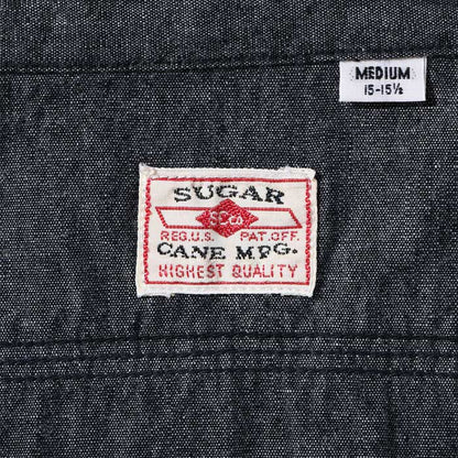 シュガーケーン Lot No. SC39307 BLACK CHAMBRAY WORK SHIRT (SHORT SLEEVE) メンズ 半袖 ブラック シャンブレー ワーク シャツ
