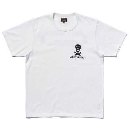 MILITARY TEE/JOLLY ROGER,BEST DAMN GROUP:WHITE