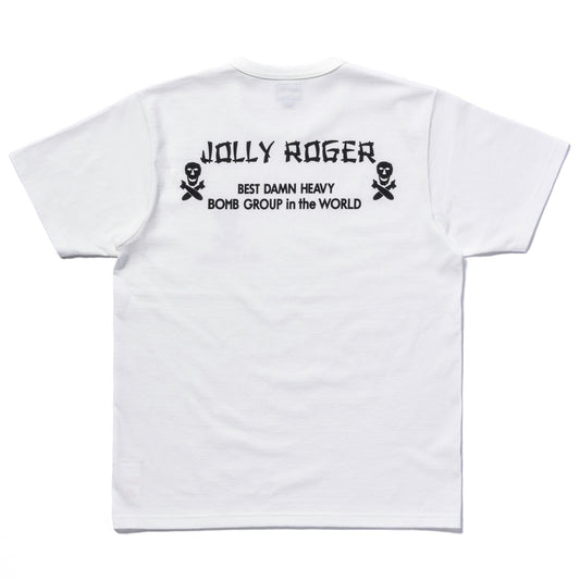 MILITARY TEE/JOLLY ROGER,BEST DAMN GROUP:WHITE
