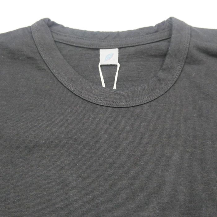 ピュアブルージャパン SS-5011-IDBK Indigo Jersey Crew Neck T-shirt インディゴ天竺クルーネックTシャツ インディゴ+ブラック メンズ 無地 半袖 カットソー リーフ刺繍