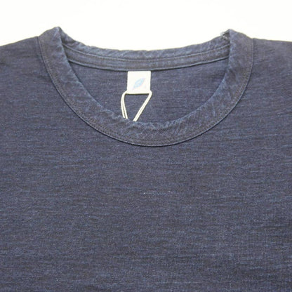 ピュアブルージャパン SS-5011-D Indigo Jersey Crew Neck T-s hirt Deep Indigo インディゴ天竺クルーネックTシャツ ディープインディゴ メンズ 無地 半袖 カットソー リーフ刺繍
