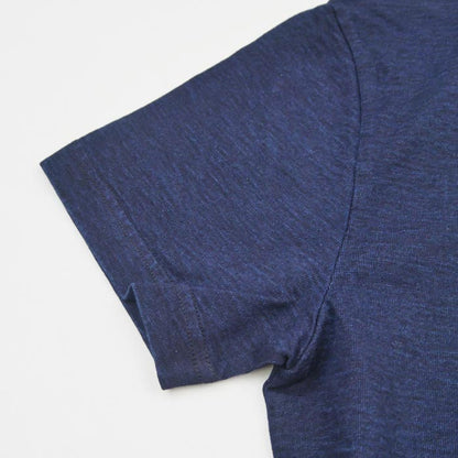 ピュアブルージャパン SS-5011-D Indigo Jersey Crew Neck T-s hirt Deep Indigo インディゴ天竺クルーネックTシャツ ディープインディゴ メンズ 無地 半袖 カットソー リーフ刺繍
