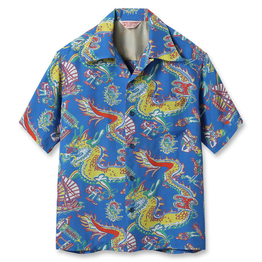 サンサーフ Lot No. SS39274 SUN SURF SPECIAL EDITION “DRAGON” 125 ブルー メンズ レーヨン アロハシャツ
