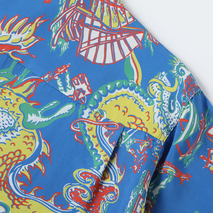 サンサーフ Lot No. SS39274 SUN SURF SPECIAL EDITION “DRAGON” 125 ブルー メンズ レーヨン アロハシャツ